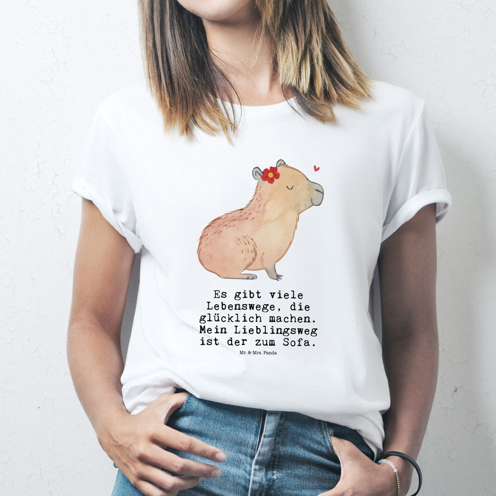 T-Shirt Standard Capybara Blume T-Shirt, Shirt, Tshirt, Lustiges T-Shirt, T-Shirt mit Spruch, Party, Junggesellenabschied, Jubiläum, Geburstag, Herrn, Damen, Männer, Frauen, Schlafshirt, Nachthemd, Sprüche, Tiermotive, Gute Laune, lustige Sprüche, Tiere, Capybara