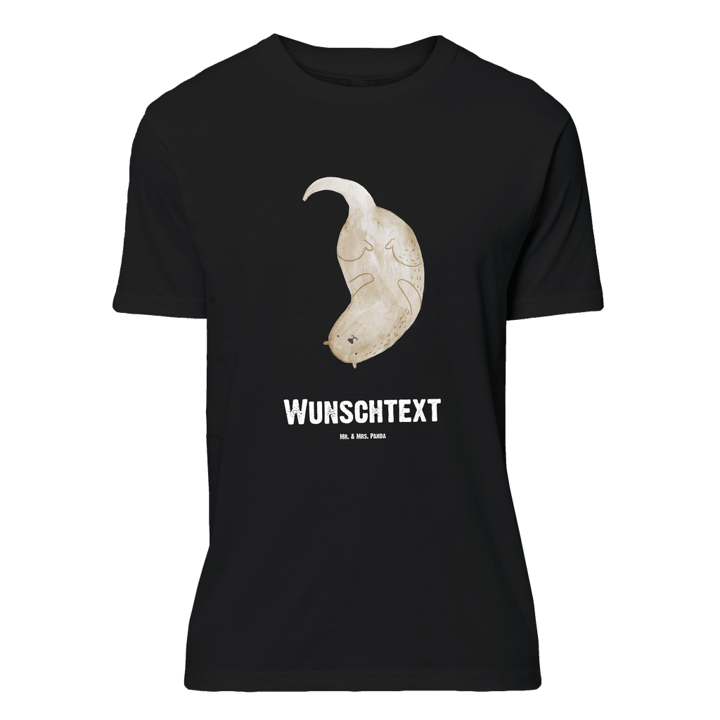 Personalisiertes T-Shirt Otter kopfüber T-Shirt Personalisiert, T-Shirt mit Namen, T-Shirt mit Aufruck, Männer, Frauen, Otter, Fischotter, Seeotter, Otter Seeotter See Otter