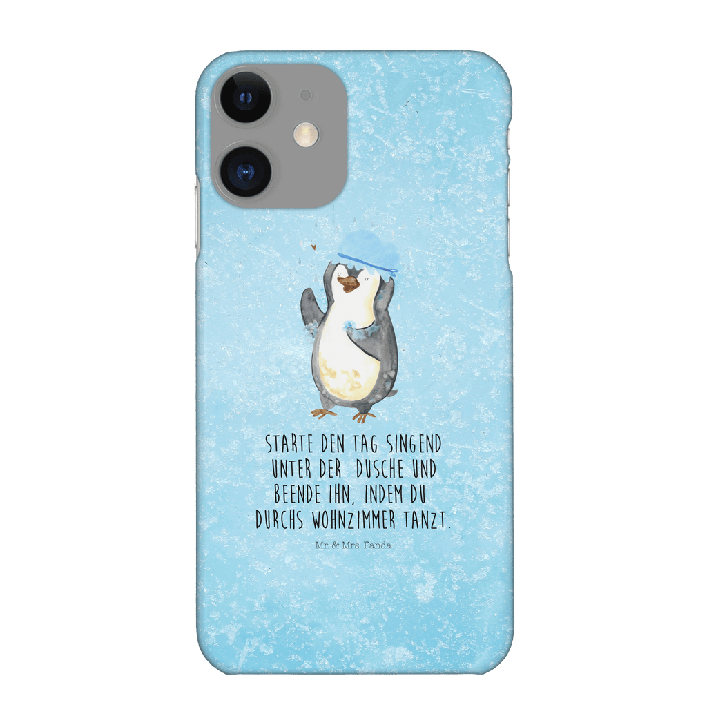 Handyhülle Pinguin Duschen Iphone 11 Pro Handyhülle, Iphone 11 Pro, Handyhülle, Premium Kunststoff, Pinguin, Pinguine, Dusche, duschen, Lebensmotto, Motivation, Neustart, Neuanfang, glücklich sein