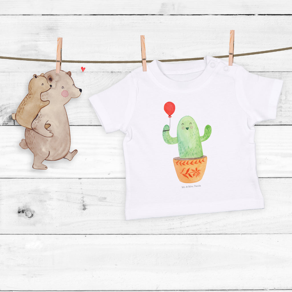 Organic Baby Shirt Kaktus Luftballon Baby T-Shirt, Jungen Baby T-Shirt, Mädchen Baby T-Shirt, Shirt, Kaktus, Kakteen, Luftballon, Neustart, Freude, Büro, Stress, Büroalltag, Freundin, Freund, Ausbildung, Prüfung