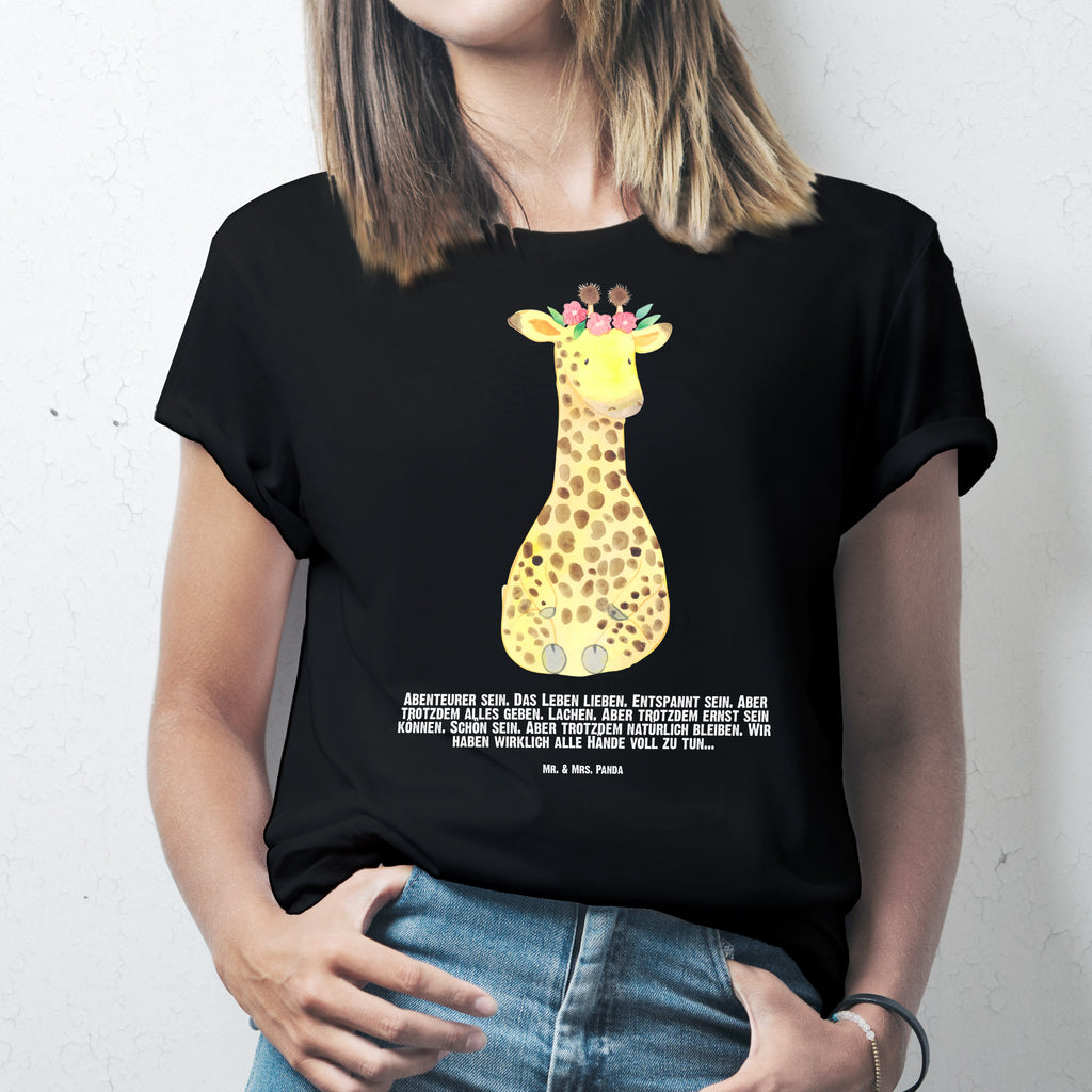 Personalisiertes T-Shirt Giraffe Blumenkranz T-Shirt, Shirt, Tshirt, Lustiges T-Shirt, T-Shirt mit Spruch, Party, Junggesellenabschied, Jubiläum, Geburstag, Herrn, Damen, Männer, Frauen, Schlafshirt, Nachthemd, Sprüche, Afrika, Wildtiere, Giraffe, Blumenkranz, Abenteurer, Selbstliebe, Freundin