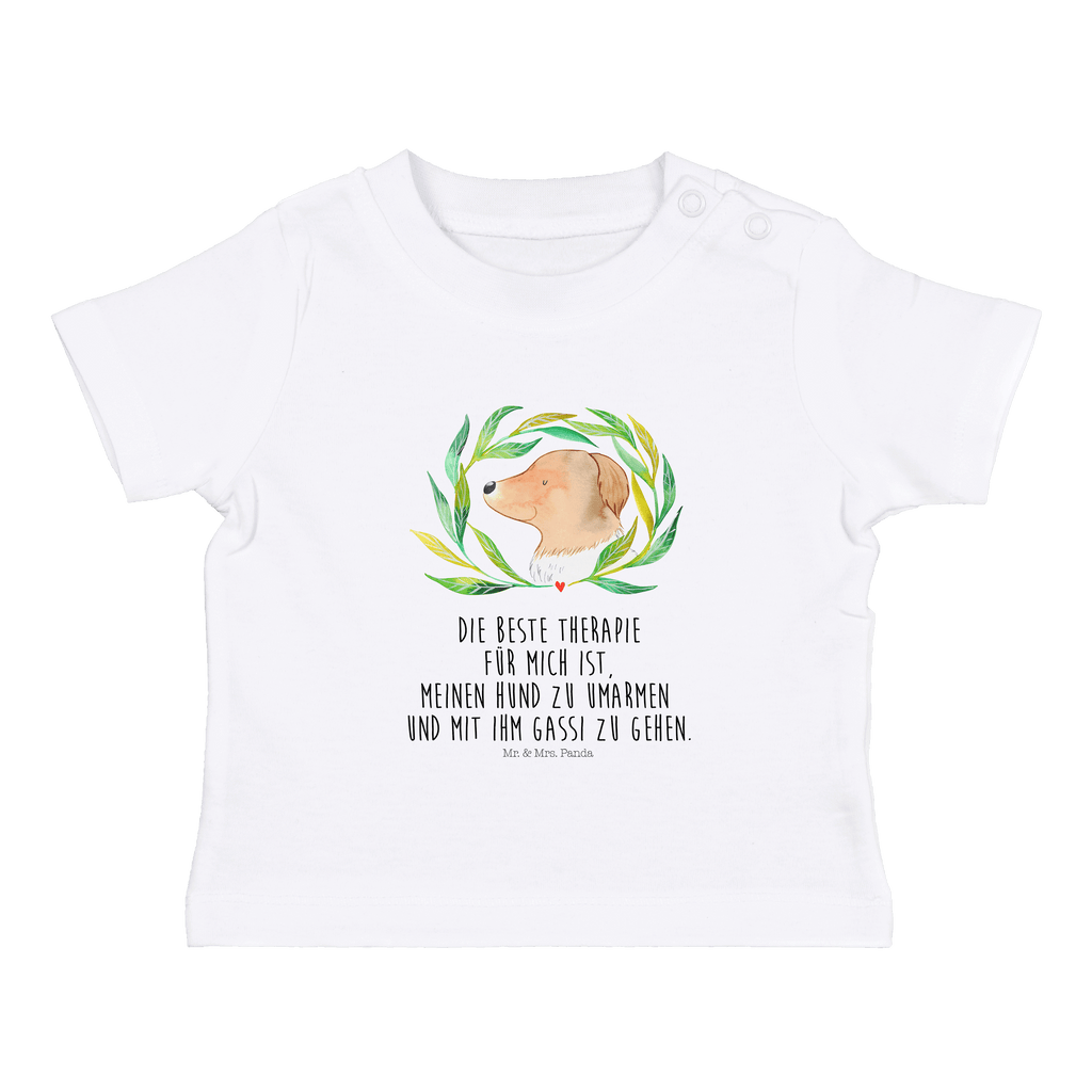 Organic Baby Shirt Hund Blumen Baby T-Shirt, Jungen Baby T-Shirt, Mädchen Baby T-Shirt, Shirt, Hund, Hundemotiv, Haustier, Hunderasse, Tierliebhaber, Hundebesitzer, Sprüche, Ranke, Therapie, Selbsttherapie, Hundeliebe, Hundeglück, Hunde