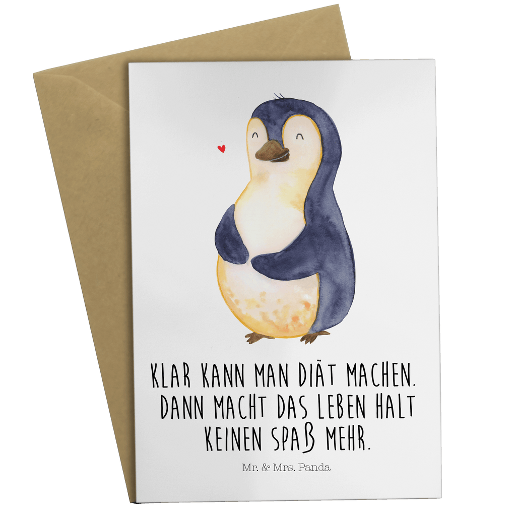 Grußkarte Pinguin Diät Klappkarte, Einladungskarte, Glückwunschkarte, Hochzeitskarte, Geburtstagskarte, Karte, Pinguin, Pinguine, Diät, Abnehmen, Abspecken, Gewicht, Motivation, Selbstliebe, Körperliebe, Selbstrespekt