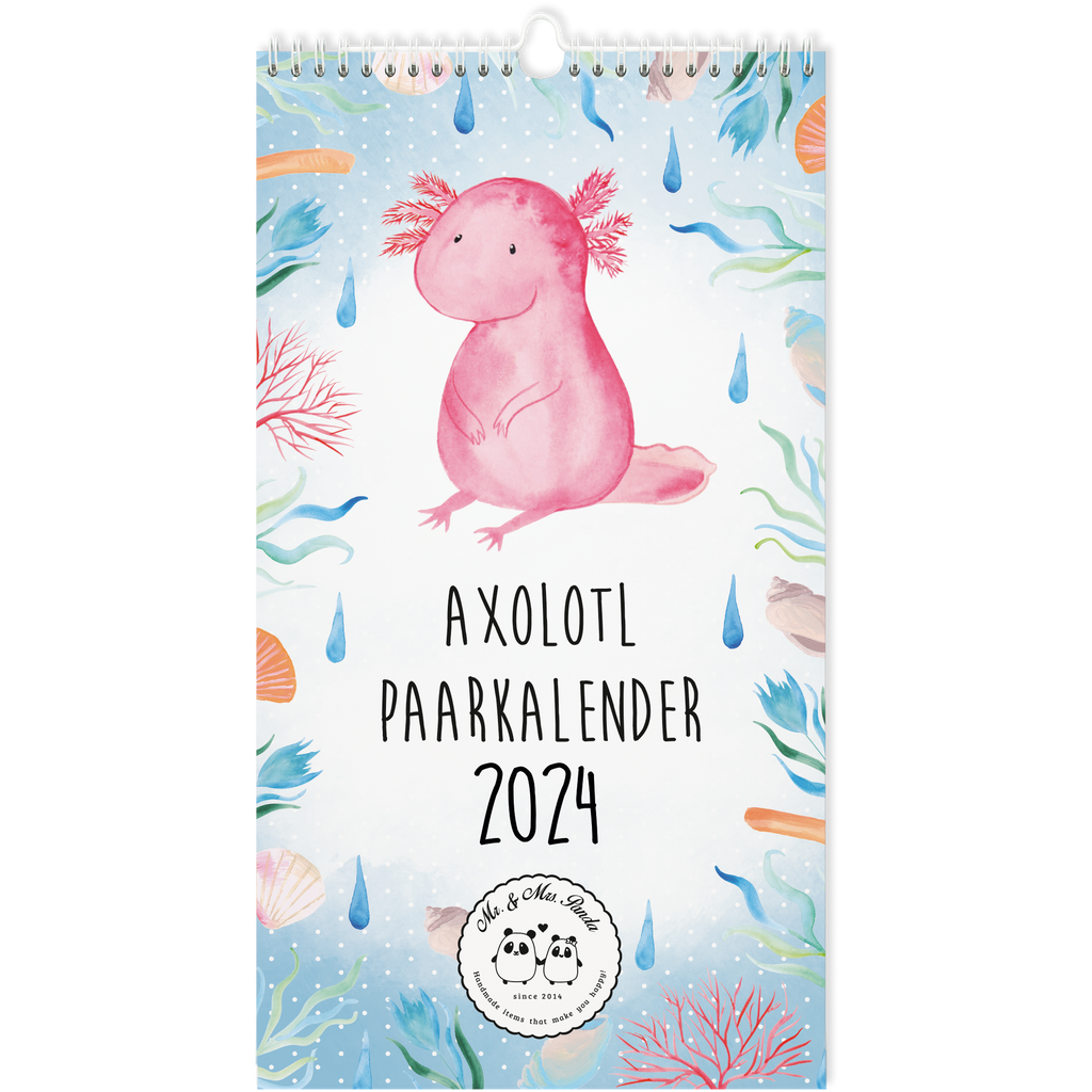 Partnerkalender 2024 Axolotl Collection Kalender, Kalender für Paare, Jahreskalender, gemeinsamer Kalender, Kalender für zwei, Wandkalender, Axolotl, Molch