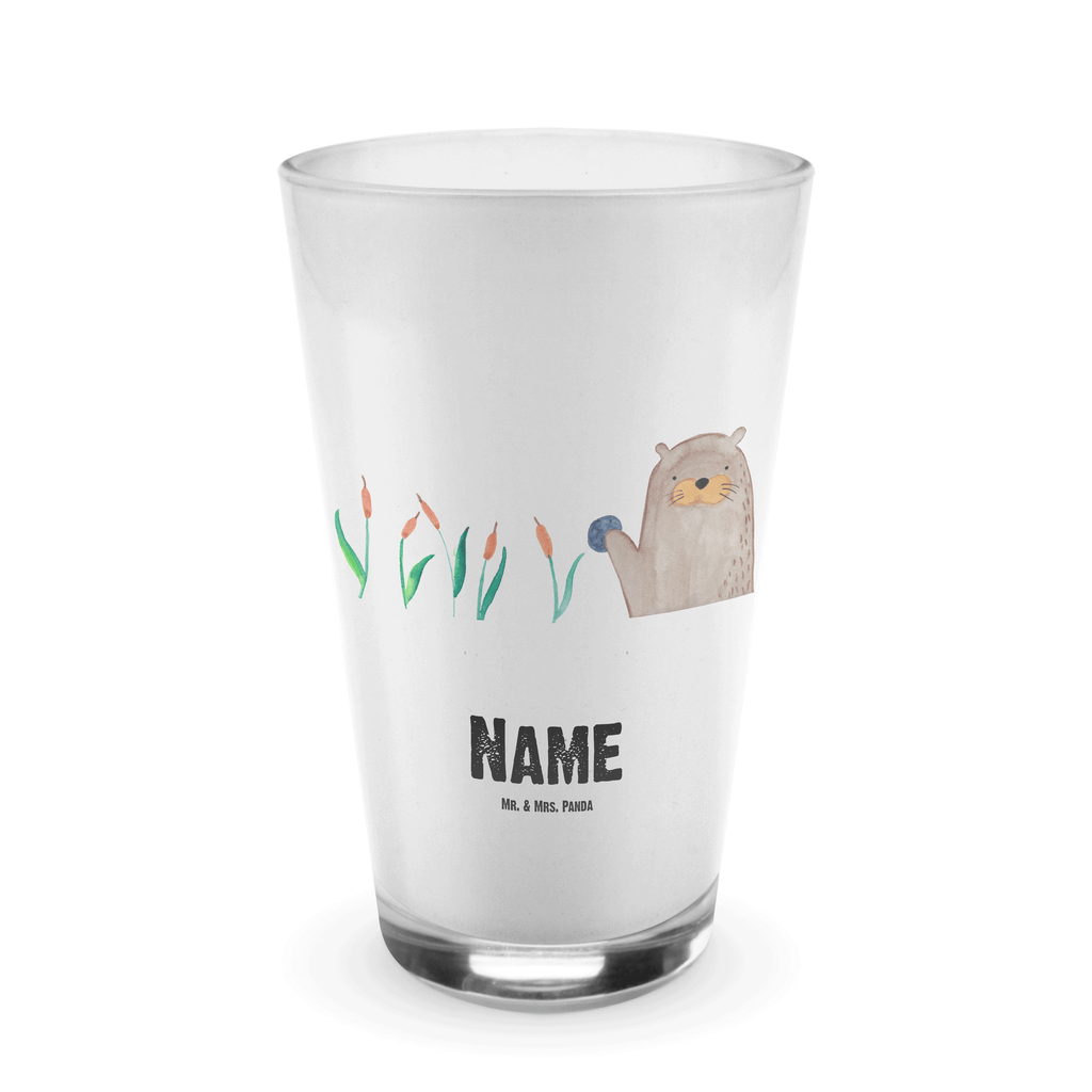Personalisiertes Glas Otter mit Stein Bedrucktes Glas, Glas mit Namen, Namensglas, Glas personalisiert, Name, Bedrucken, Otter, Fischotter, Seeotter, Otter Seeotter See Otter