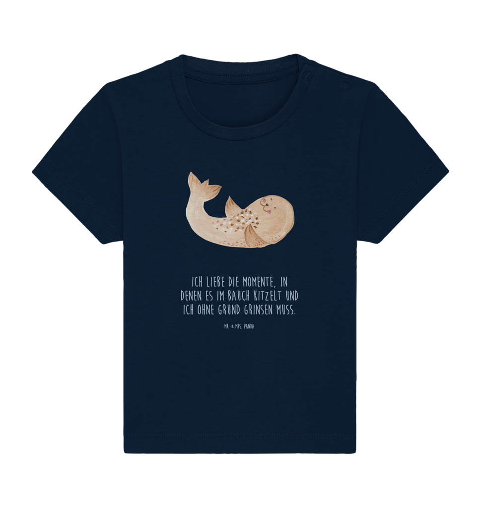 Organic Baby Shirt Robbe Liegen Baby T-Shirt, Jungen Baby T-Shirt, Mädchen Baby T-Shirt, Shirt, Tiermotive, Gute Laune, lustige Sprüche, Tiere, Robbe, Robben, Seehund, Strand, Meerestier, Ostsee, Nordsee, Lachen, Freude