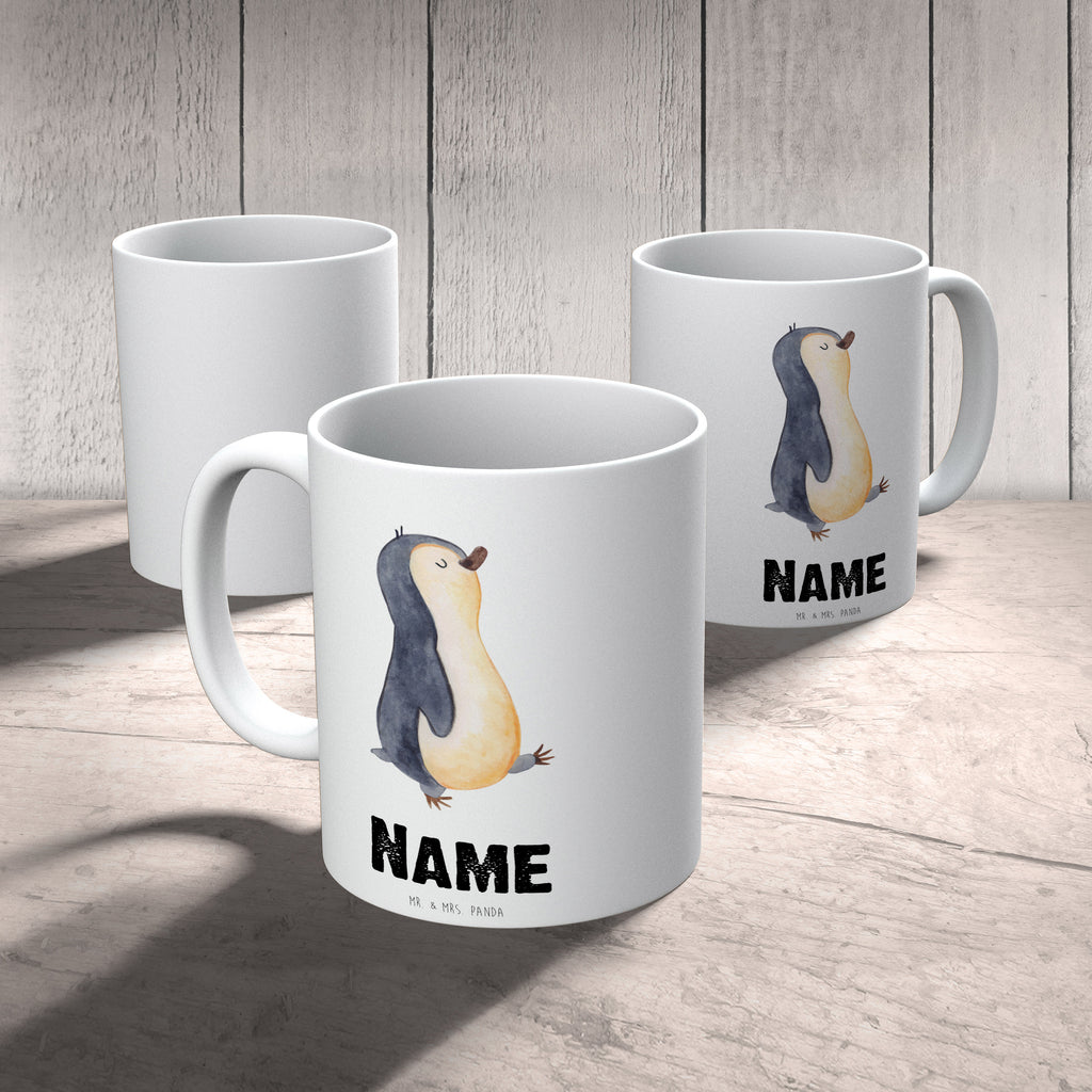 Personalisierte Tasse Pinguin marschierend Personalisierte Tasse, Namenstasse, Wunschname, Personalisiert, Tasse, Namen, Drucken, Tasse mit Namen, Pinguin, Pinguine, Frühaufsteher, Langschläfer, Bruder, Schwester, Familie
