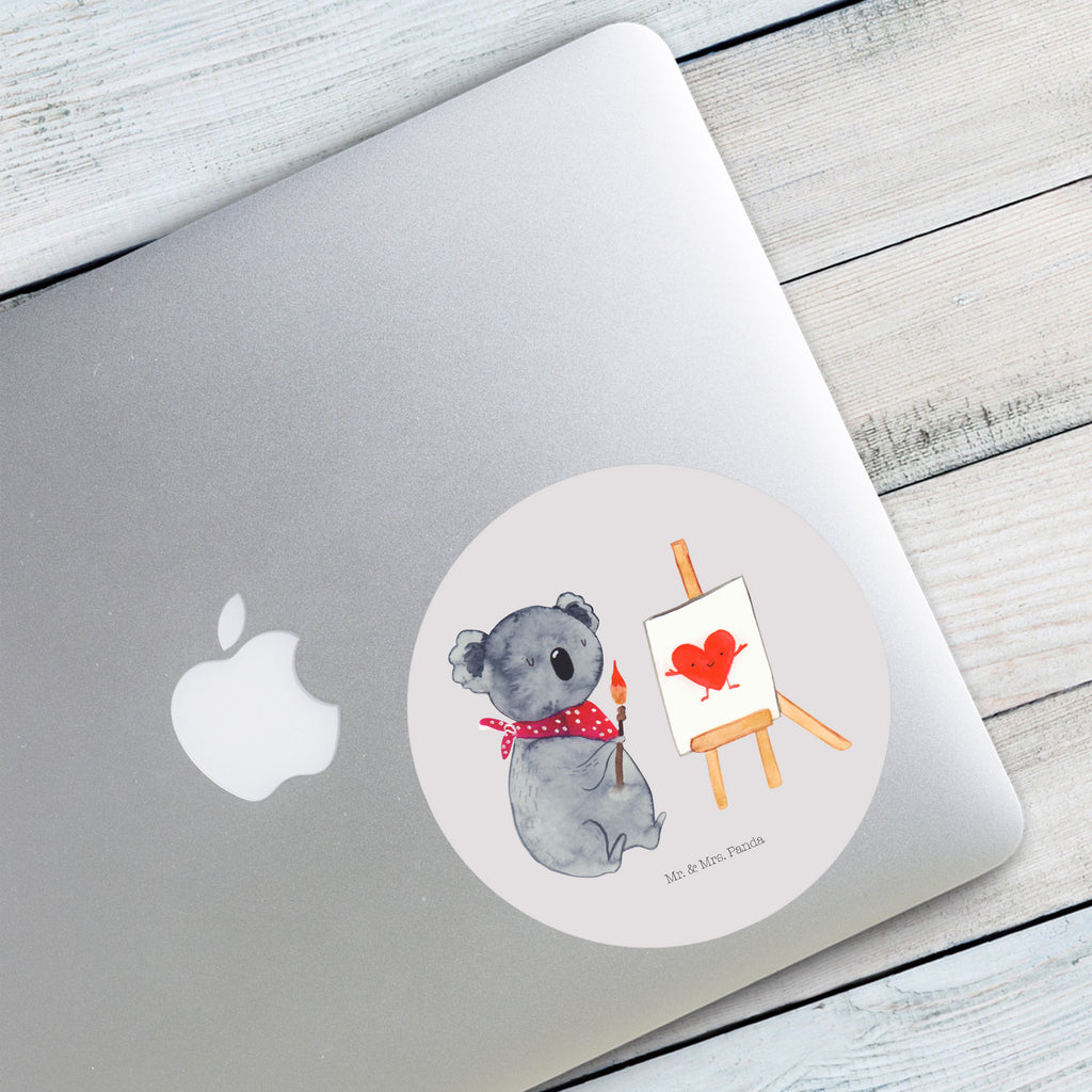Rund Aufkleber Koala Künstler Sticker, Aufkleber, Etikett, Koala, Koalabär, Liebe, Liebensbeweis, Liebesgeschenk, Gefühle, Künstler, zeichnen