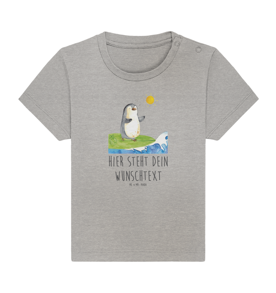 Personalisiertes Baby Shirt Pinguin Surfer Personalisiertes Baby T-Shirt, Personalisiertes Jungen Baby T-Shirt, Personalisiertes Mädchen Baby T-Shirt, Personalisiertes Shirt, Pinguin, Pinguine, surfen, Surfer, Hawaii, Urlaub, Wellen, Wellen reiten, Portugal