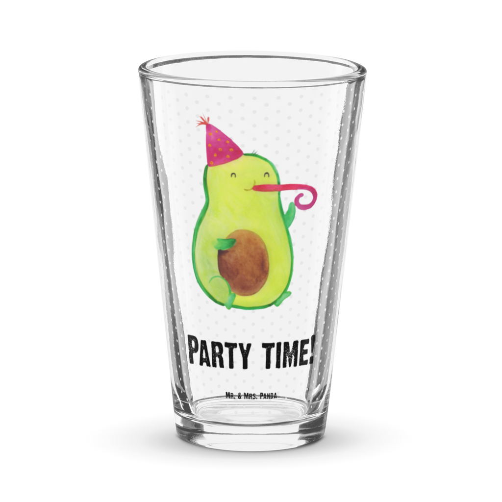 Premium Trinkglas Avocado Party Time Trinkglas, Glas, Pint Glas, Bierglas, Cocktail Glas, Wasserglas, Avocado, Veggie, Vegan, Gesund