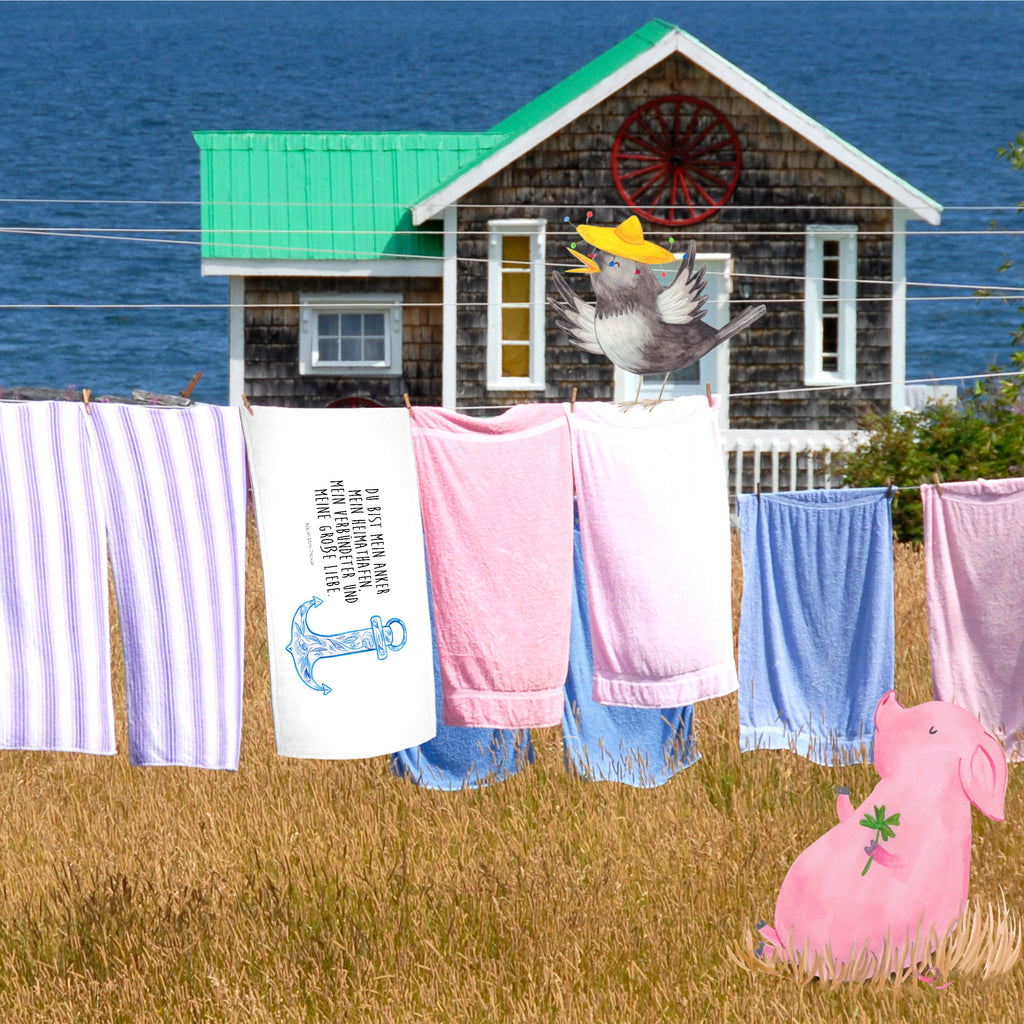 Handtuch Anker Blau Handtuch, Badehandtuch, Badezimmer, Handtücher, groß, Kinder, Baby, Tiermotive, Gute Laune, lustige Sprüche, Tiere