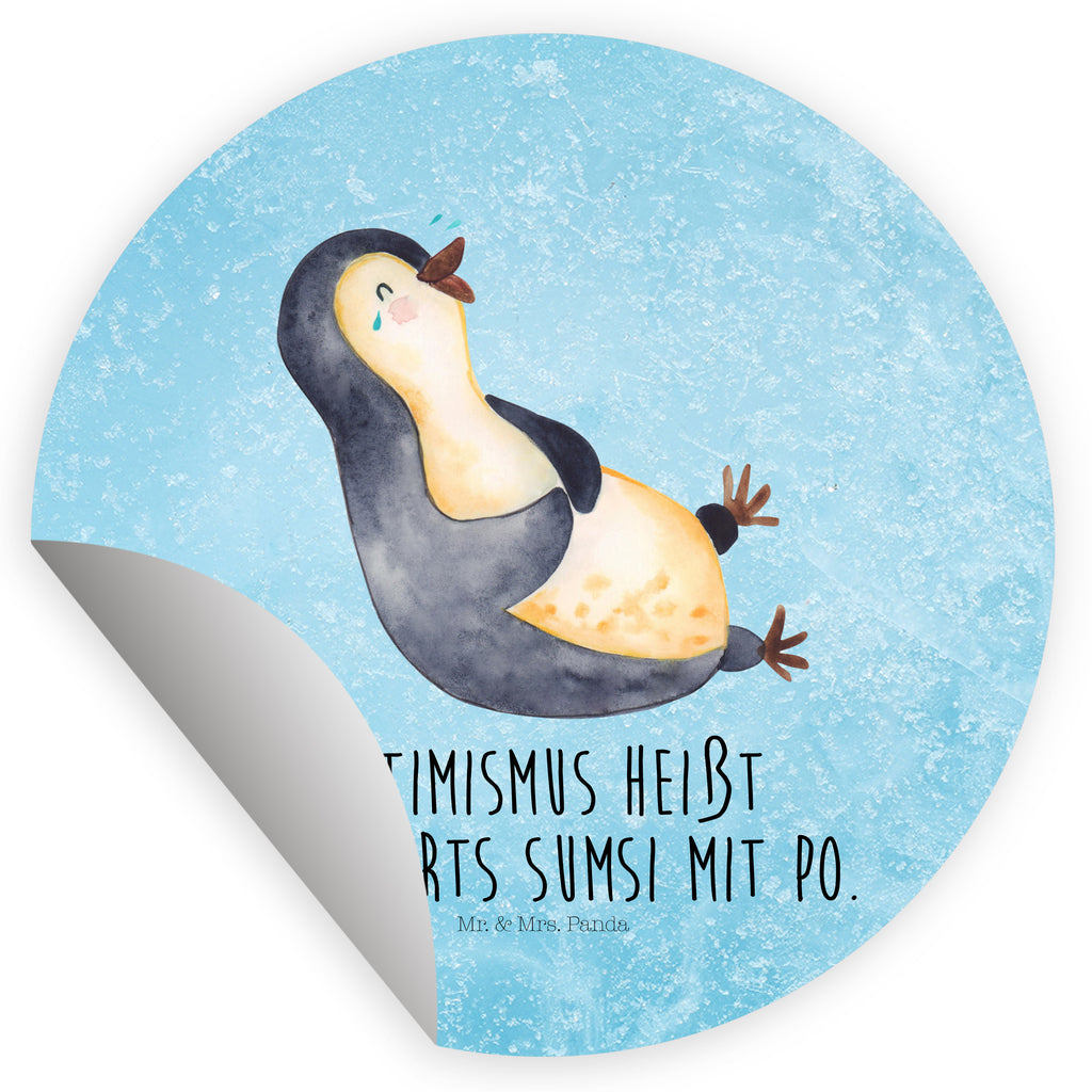 Rund Aufkleber Pinguin lachend Sticker, Aufkleber, Etikett, Kinder, rund, Pinguin, Pinguine, lustiger Spruch, Optimismus, Fröhlich, Lachen, Humor, Fröhlichkeit