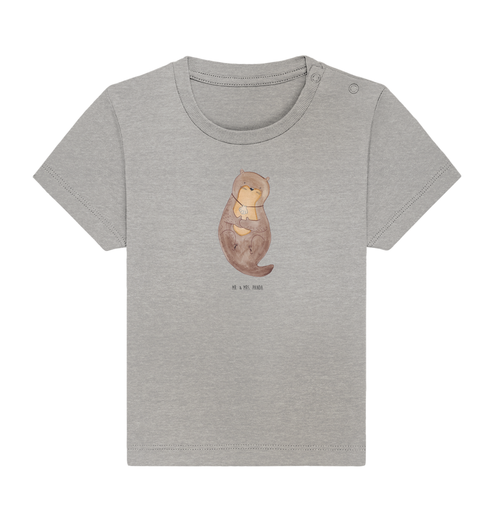 Organic Baby Shirt Otter Muschel Baby T-Shirt, Jungen Baby T-Shirt, Mädchen Baby T-Shirt, Shirt, Otter, Fischotter, Seeotter, Otterliebe, grübeln, träumen, Motivation, Tagträumen, Büro