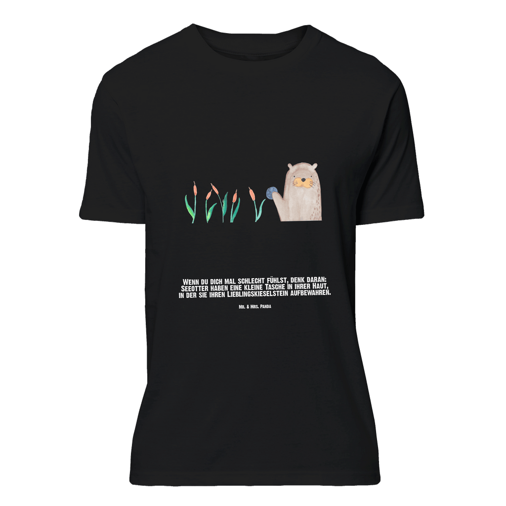 Personalisiertes T-Shirt Otter mit Stein T-Shirt Personalisiert, T-Shirt mit Namen, T-Shirt mit Aufruck, Männer, Frauen, Wunschtext, Bedrucken, Otter, Fischotter, Seeotter, Otter Seeotter See Otter