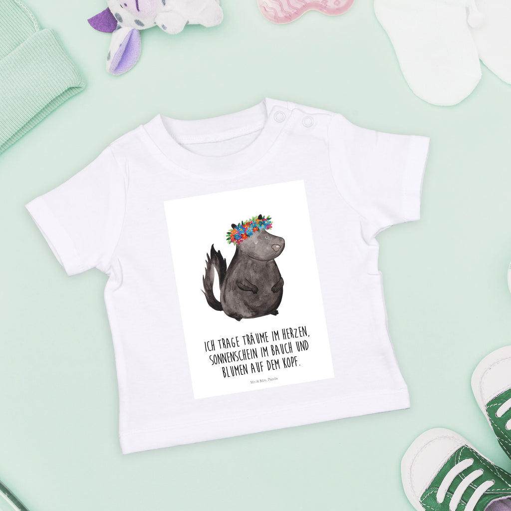 Organic Baby Shirt Stinktier Mädchen Baby T-Shirt, Jungen Baby T-Shirt, Mädchen Baby T-Shirt, Shirt, Stinktier, Skunk, Wildtier, Raubtier, Stinker, Stinki, Yoga, Namaste, Lebe, Liebe, Lache