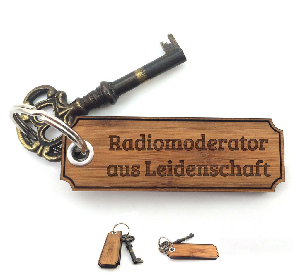 Schlüsselanhänger Classic Gravur Radiomoderator Schlüsselanhänger, Anhänger, Taschenanhänger, Glücksbringer, Geschenke, Schenken, Gravur