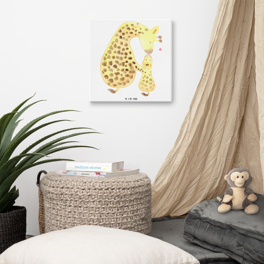 Leinwand Bild Giraffe mit Kind Leinwand, Bild, Kunstdruck, Wanddeko, Dekoration, Afrika, Wildtiere, Giraffe, Kind, Mutter, Mama, Tochter, Sohn, Lieblingsmensch