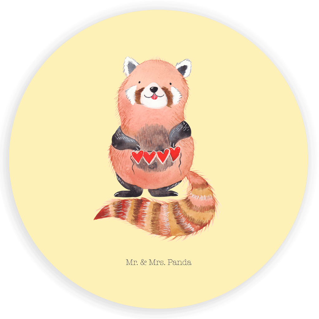 Rund Aufkleber Roter Panda Sticker, Aufkleber, Etikett, Tiermotive, Gute Laune, lustige Sprüche, Tiere, Panda, Liebe, Rot, Herz, Liebling, Lieblingsmensch