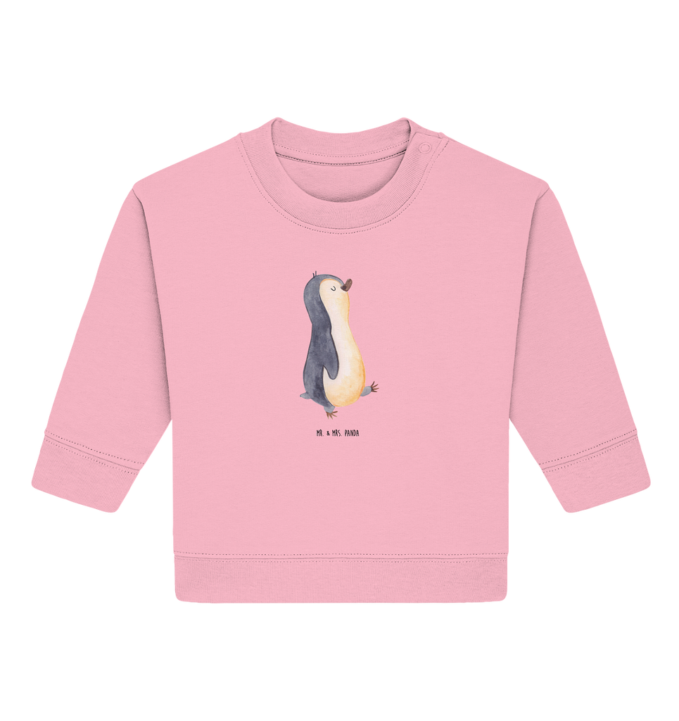 Organic Baby Pullover Pinguin marschieren Wunderschöner Baby Pullover /Sweatshirt von Mr. & Mrs. Panda <br /><br />Material: <br />- 85 % Baumwolle (Bio-Qualität, ringgesponnen, gekämmt)<br />- 15 % Polyester (recycelt)</li><li>Grammatur: 280 g/m²<br />- Schnitt: normale Passform</li><li>Eingesetzte Ärmel<br />- Knopfleiste mit 1 gleichfarbigen Druckknopf und 1 verdeckten Druckknopf an Schulter für einfacheres Anziehen, Pinguin, Pinguine, Frühaufsteher, Langschläfer, Bruder, Schwester, Familie