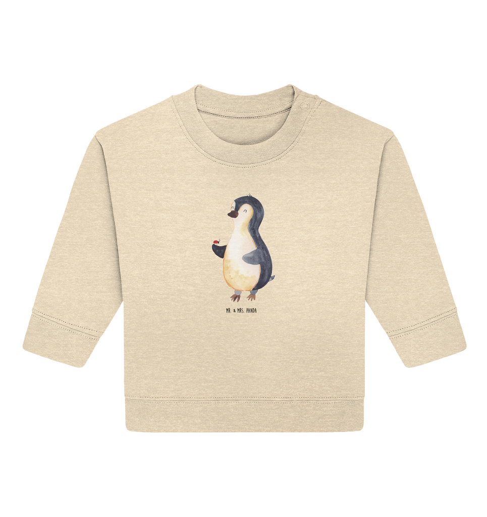 Organic Baby Pullover Pinguin Marienkäfer Wunderschöner Baby Pullover /Sweatshirt von Mr. & Mrs. Panda <br /><br />Material: <br />- 85 % Baumwolle (Bio-Qualität, ringgesponnen, gekämmt)<br />- 15 % Polyester (recycelt)</li><li>Grammatur: 280 g/m²<br />- Schnitt: normale Passform</li><li>Eingesetzte Ärmel<br />- Knopfleiste mit 1 gleichfarbigen Druckknopf und 1 verdeckten Druckknopf an Schulter für einfacheres Anziehen, Pinguin, Pinguine, Marienkäfer, Liebe, Wunder, Glück, Freude, Lebensfreude