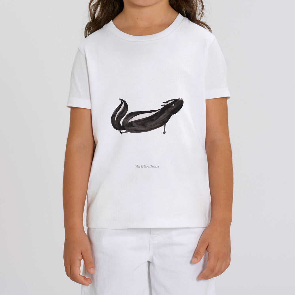 Organic Kinder T-Shirt Stinktier Yoga Kinder T-Shirt, Kinder T-Shirt Mädchen, Kinder T-Shirt Jungen, Stinktier, Skunk, Wildtier, Raubtier, Stinker, Stinki, Yoga, Namaste, Lebe, Liebe, Lache