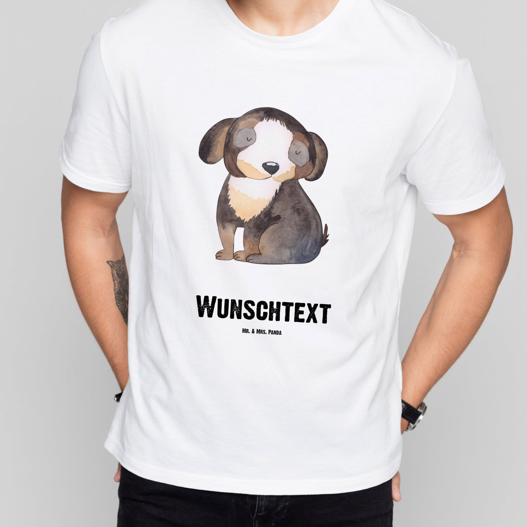 Personalisiertes T-Shirt Hund entspannt T-Shirt Personalisiert, T-Shirt mit Namen, T-Shirt mit Aufruck, Männer, Frauen, Wunschtext, Bedrucken, Hund, Hundemotiv, Haustier, Hunderasse, Tierliebhaber, Hundebesitzer, Sprüche, schwarzer Hund, Hundeliebe, Liebe, Hundeglück