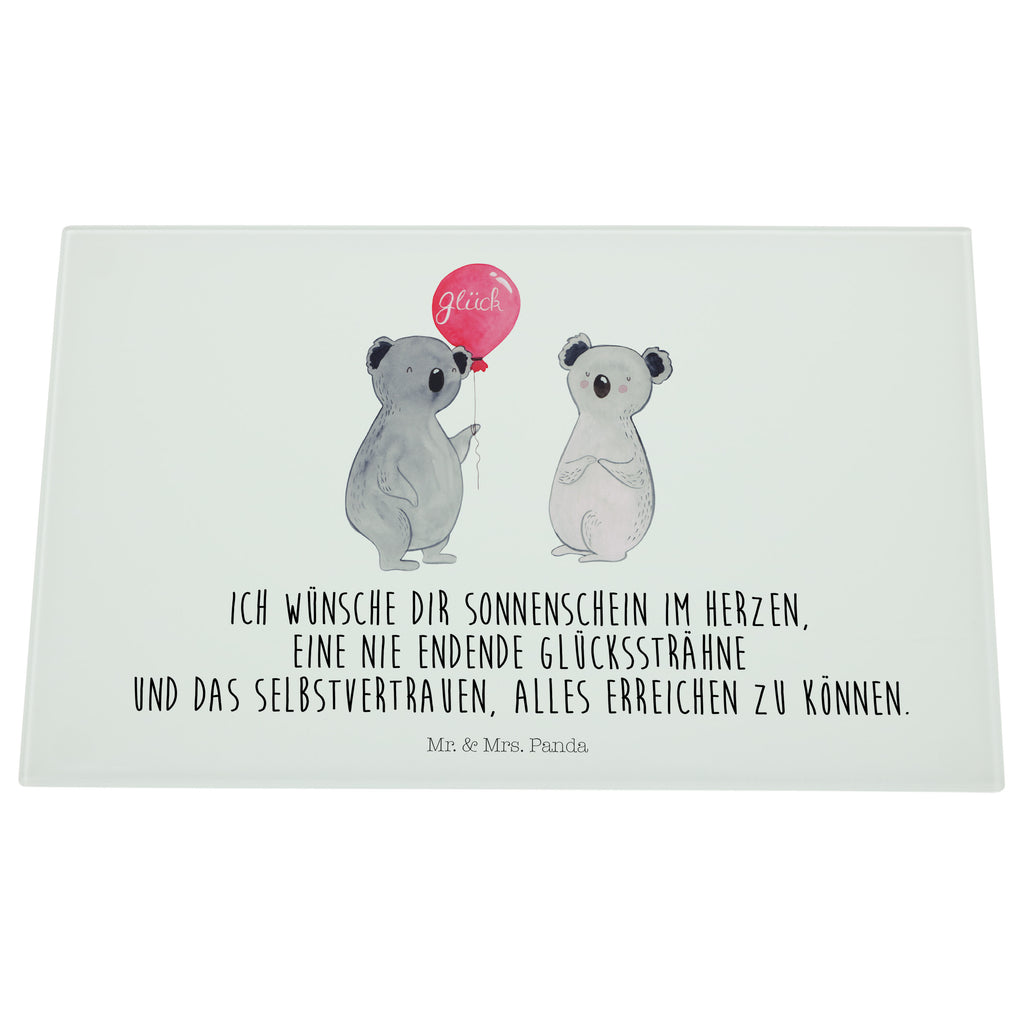 Glasschneidebrett Koala Luftballon Glasschneidebrett, Schneidebrett, Frühstücksbrett, Küche, Koala, Koalabär, Luftballon, Party, Geburtstag, Geschenk