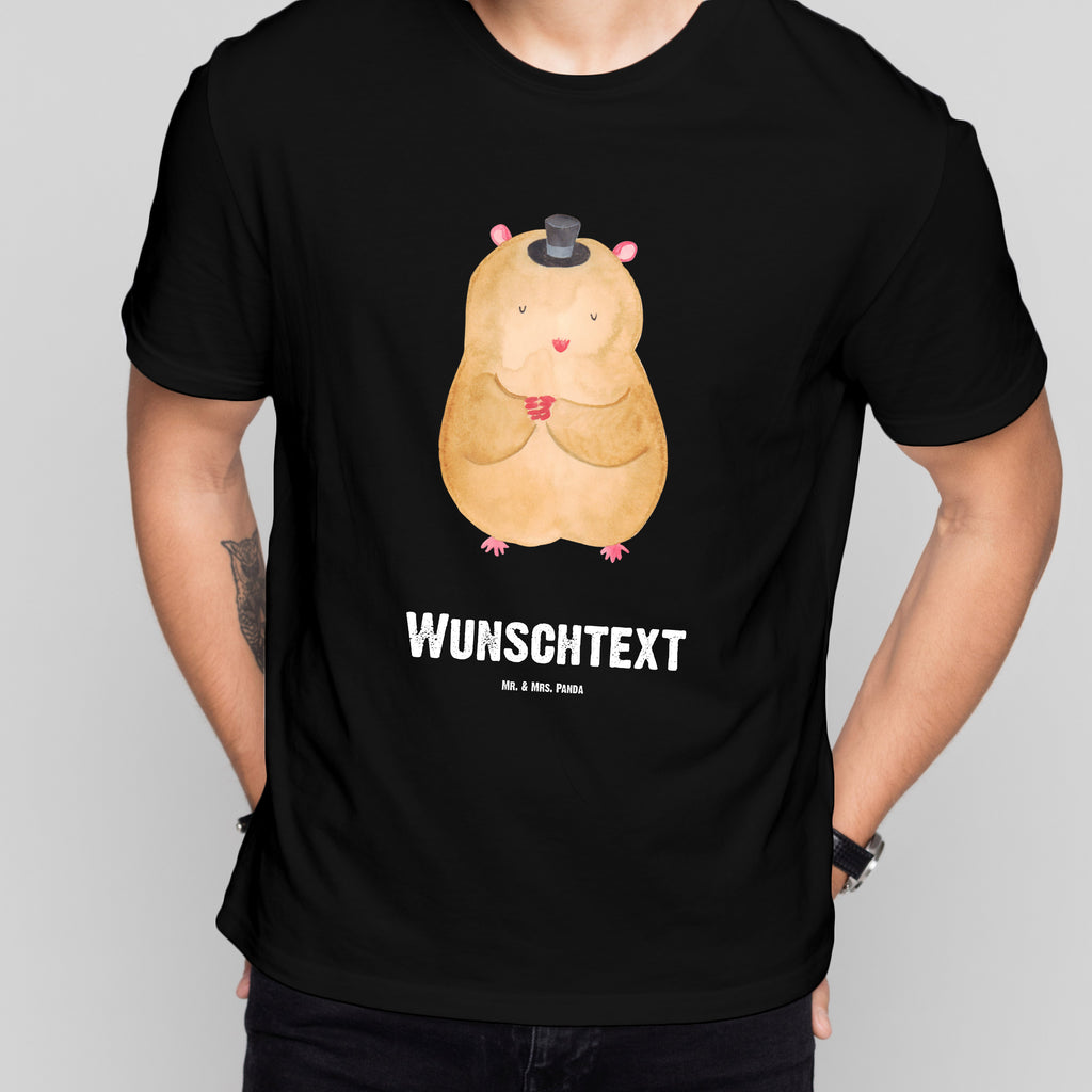 Personalisiertes T-Shirt Hamster mit Hut T-Shirt Personalisiert, T-Shirt mit Namen, T-Shirt mit Aufruck, Männer, Frauen, Wunschtext, Bedrucken, Tiermotive, Gute Laune, lustige Sprüche, Tiere, Hamster, Hut, Magier, Zylinder, Zwerghamster, Zauberer