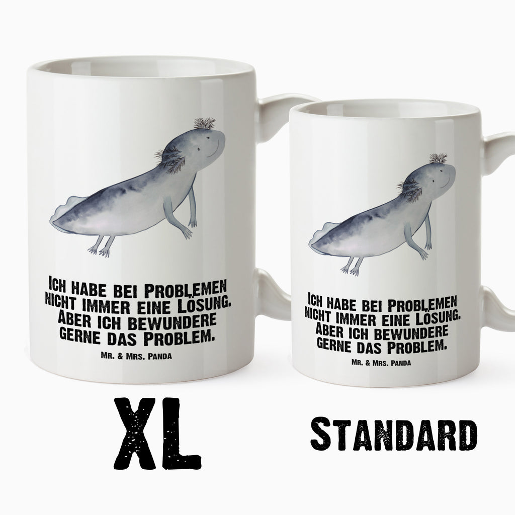 XL Tasse Axolotl schwimmt XL Tasse, Große Tasse, Grosse Kaffeetasse, XL Becher, XL Teetasse, spülmaschinenfest, Jumbo Tasse, Groß, Axolotl, Molch, Axolot, Schwanzlurch, Lurch, Lurche, Problem, Probleme, Lösungen, Motivation