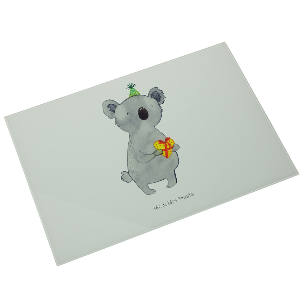Glasschneidebrett Koala Geschenk Glasschneidebrett, Schneidebrett, Frühstücksbrett, Küche, Koala, Koalabär, Geschenk, Geburtstag, Party
