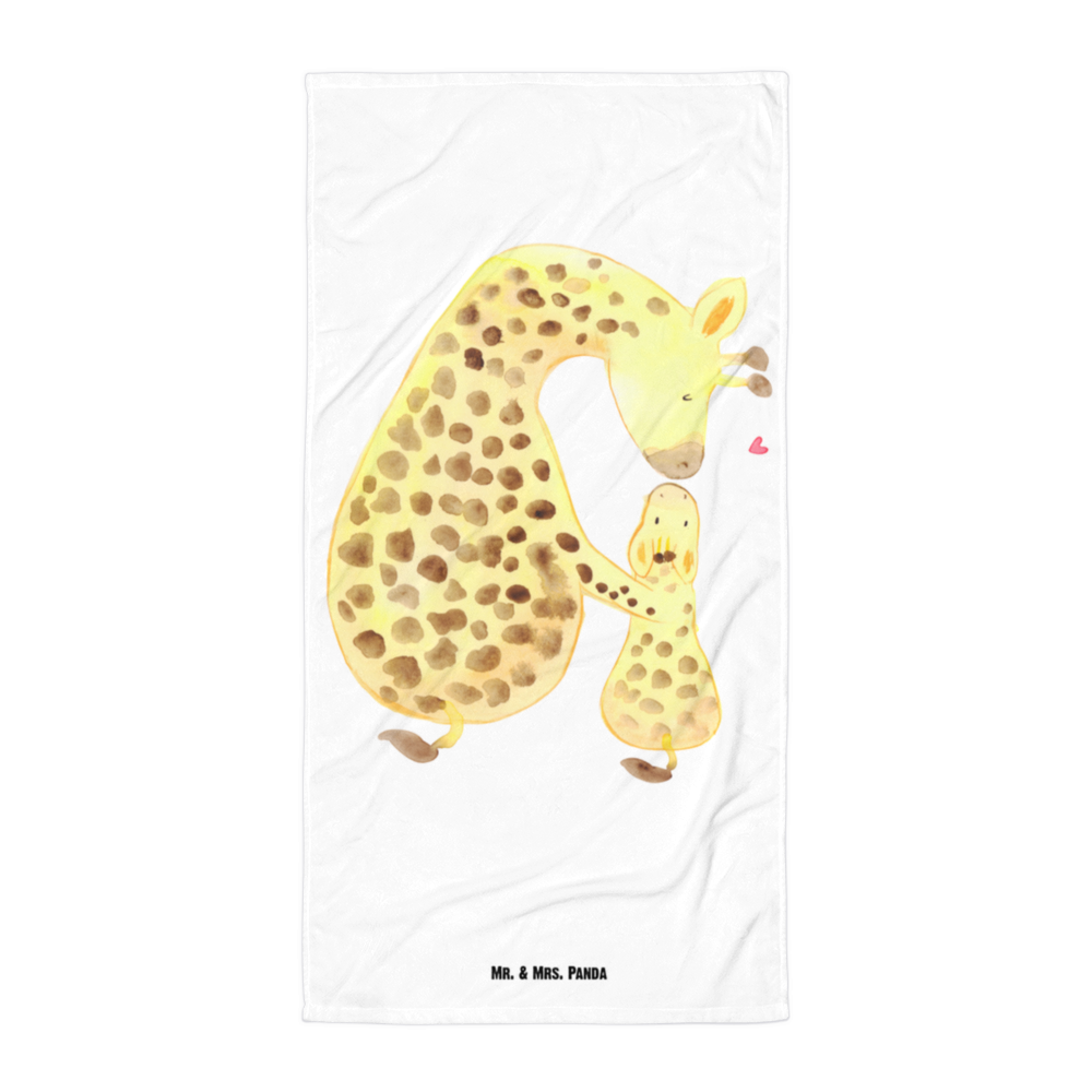 XL Badehandtuch Giraffe mit Kind Handtuch, Badetuch, Duschtuch, Strandtuch, Saunatuch, Afrika, Wildtiere, Giraffe, Kind, Mutter, Mama, Tochter, Sohn, Lieblingsmensch