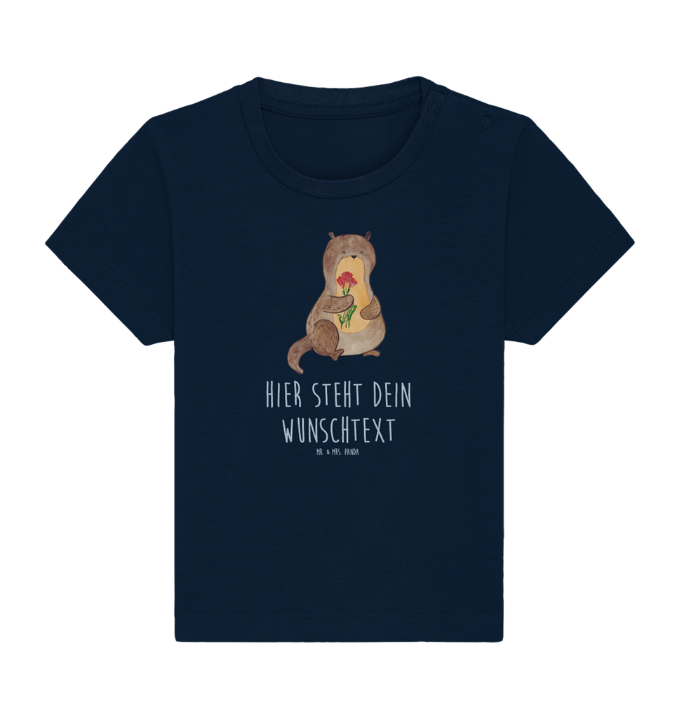 Personalisiertes Baby Shirt Otter Blumenstrauß Personalisiertes Baby T-Shirt, Personalisiertes Jungen Baby T-Shirt, Personalisiertes Mädchen Baby T-Shirt, Personalisiertes Shirt, Otter, Fischotter, Seeotter, Otter Seeotter See Otter