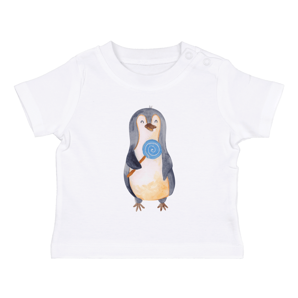 Organic Baby Shirt Pinguin Lolli Baby T-Shirt, Jungen Baby T-Shirt, Mädchen Baby T-Shirt, Shirt, Pinguin, Pinguine, Lolli, Süßigkeiten, Blödsinn, Spruch, Rebell, Gauner, Ganove, Rabauke