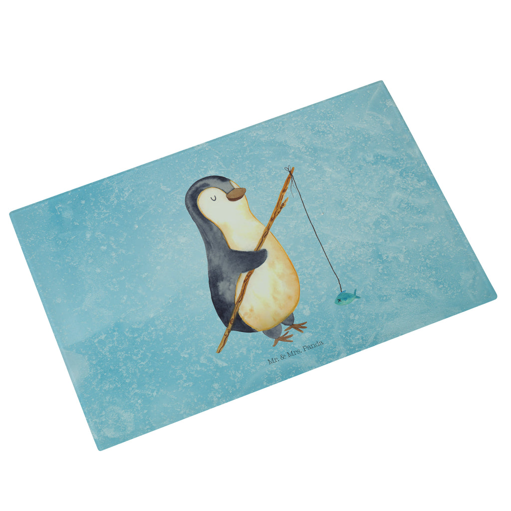 Glasschneidebrett Pinguin Angler Glasschneidebrett, Schneidebrett, Pinguin, Pinguine, Angeln, Angler, Tagträume, Hobby, Plan, Planer, Tagesplan, Neustart, Motivation, Geschenk, Freundinnen, Geschenkidee, Urlaub, Wochenende