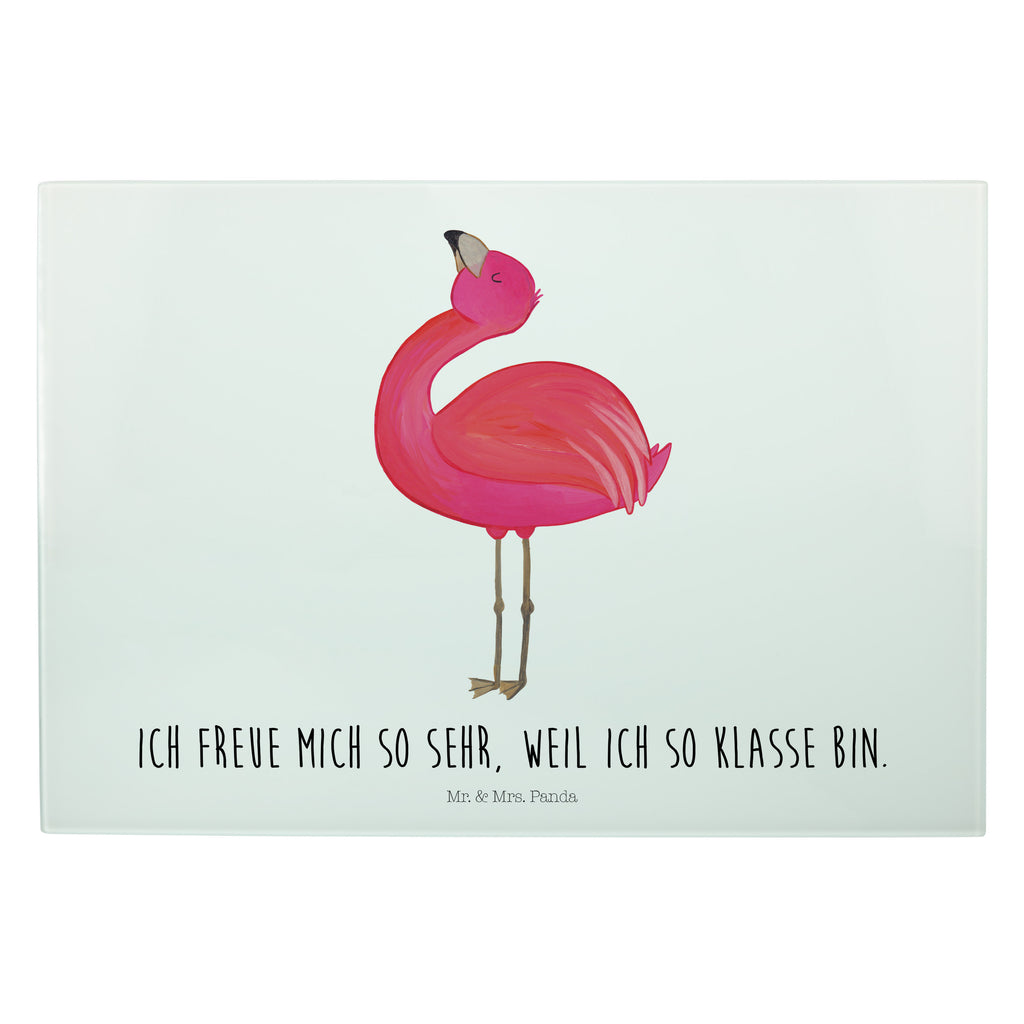 Glasschneidebrett Flamingo stolz Glasschneidebrett, Schneidebrett, Flamingo, stolz, Freude, Selbstliebe, Selbstakzeptanz, Freundin, beste Freundin, Tochter, Mama, Schwester