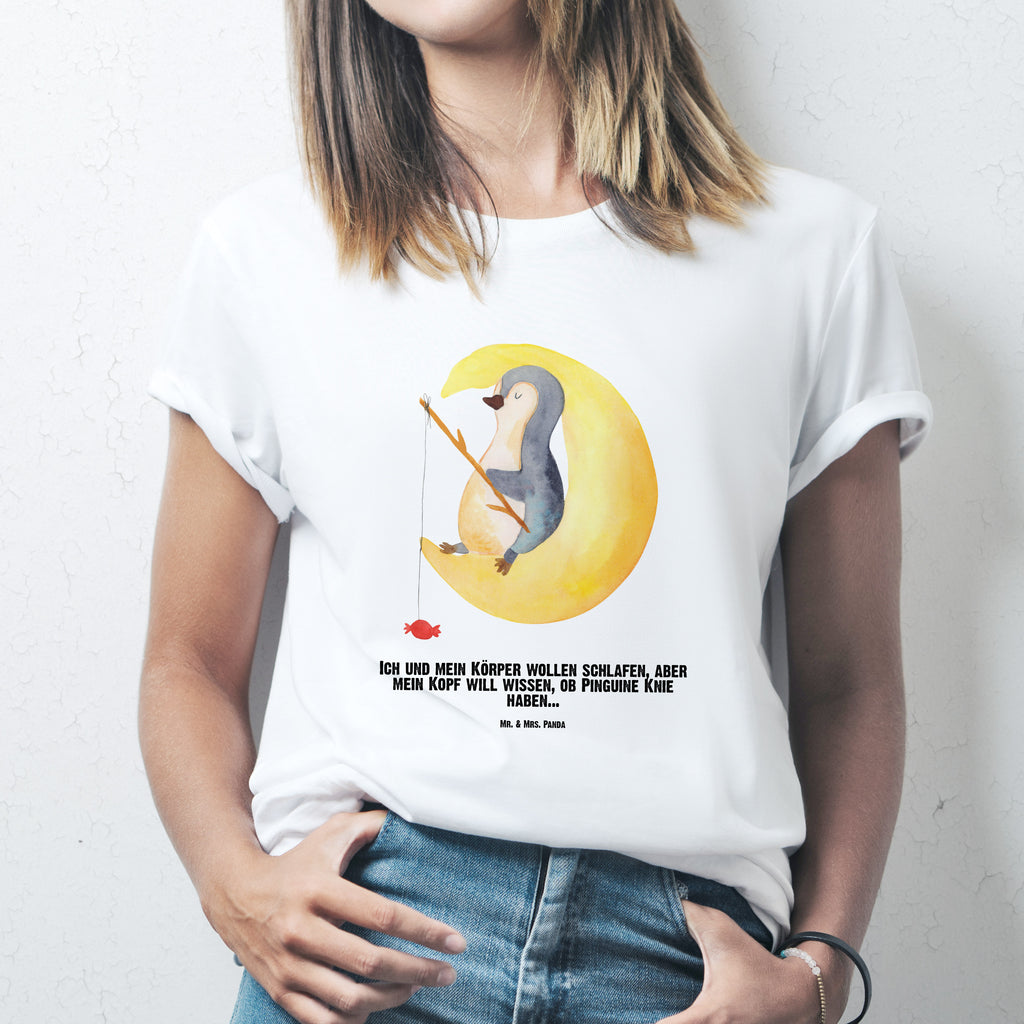 Personalisiertes T-Shirt Pinguin Mond T-Shirt Personalisiert, T-Shirt mit Namen, T-Shirt mit Aufruck, Männer, Frauen, Pinguin, Pinguine, Spruch, schlafen, Nachtruhe, Einschlafen, Schlafzimmer, Schlafstörungen, Gästezimmer