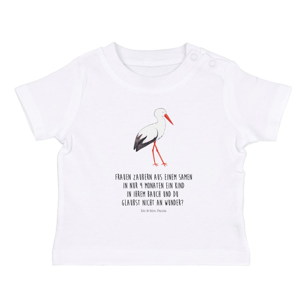 Organic Baby Shirt Storch Baby T-Shirt, Jungen Baby T-Shirt, Mädchen Baby T-Shirt, Shirt, Tiermotive, Gute Laune, lustige Sprüche, Tiere, Storch, Störche, Schwangerschaft, Geburt, Mutter, Mütter, Mutter werden, Schwanger, Babybauch, Baby