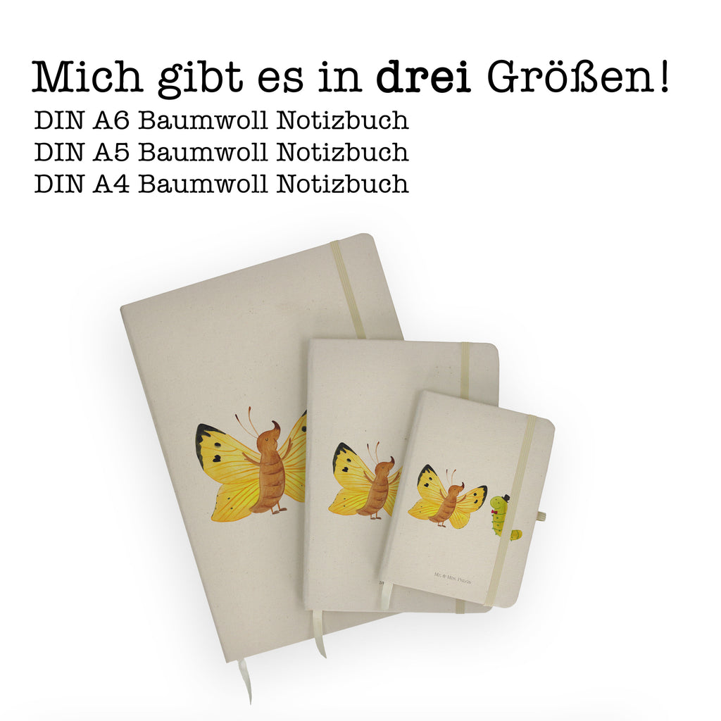 Baumwoll Notizbuch Raupe & Schmetterling