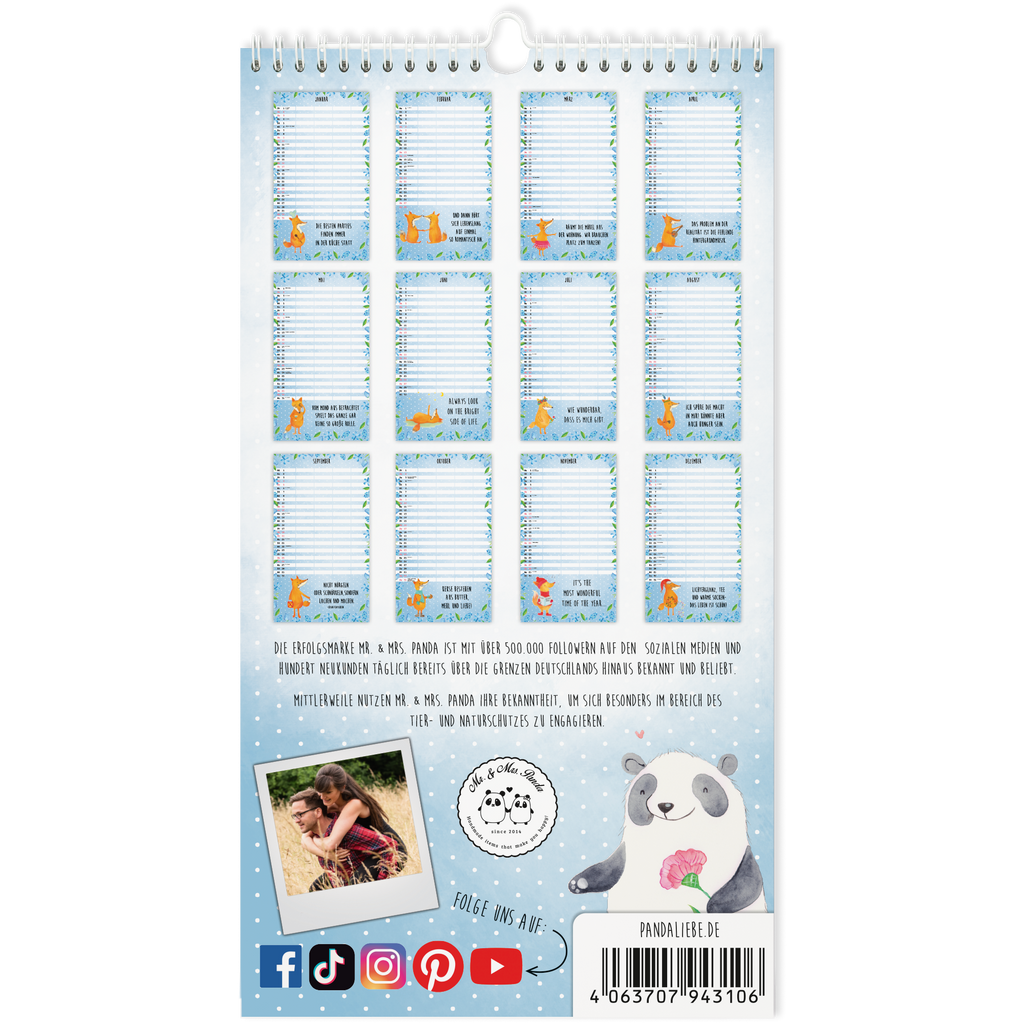 Familienkalender 2024 Fuchs Collection Familienplaner, Kalender, Jahreskalender, Terminplaner, Kalender mit Feiertagen, Fuchs