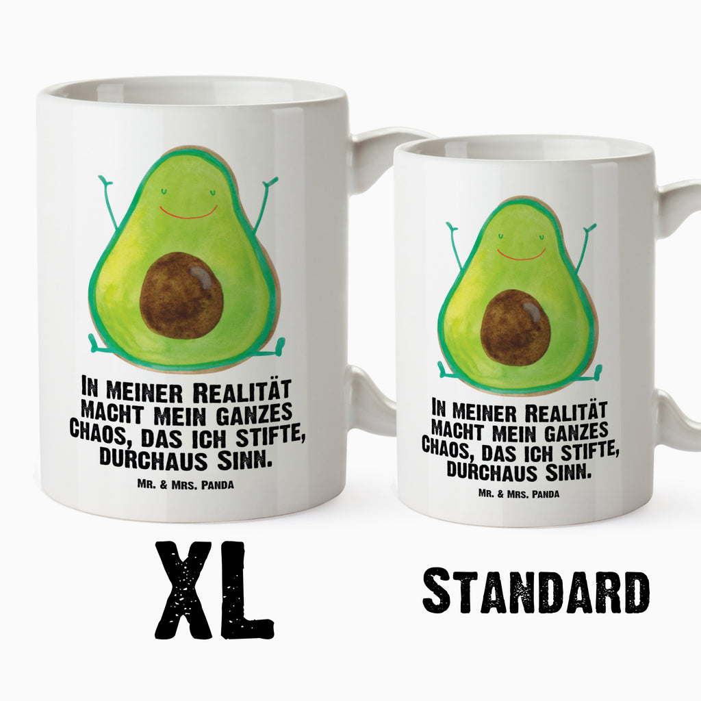 XL Tasse Avocado Happy XL Tasse, Große Tasse, Grosse Kaffeetasse, XL Becher, XL Teetasse, spülmaschinenfest, Jumbo Tasse, Groß, Avocado, Veggie, Vegan, Gesund, Chaos