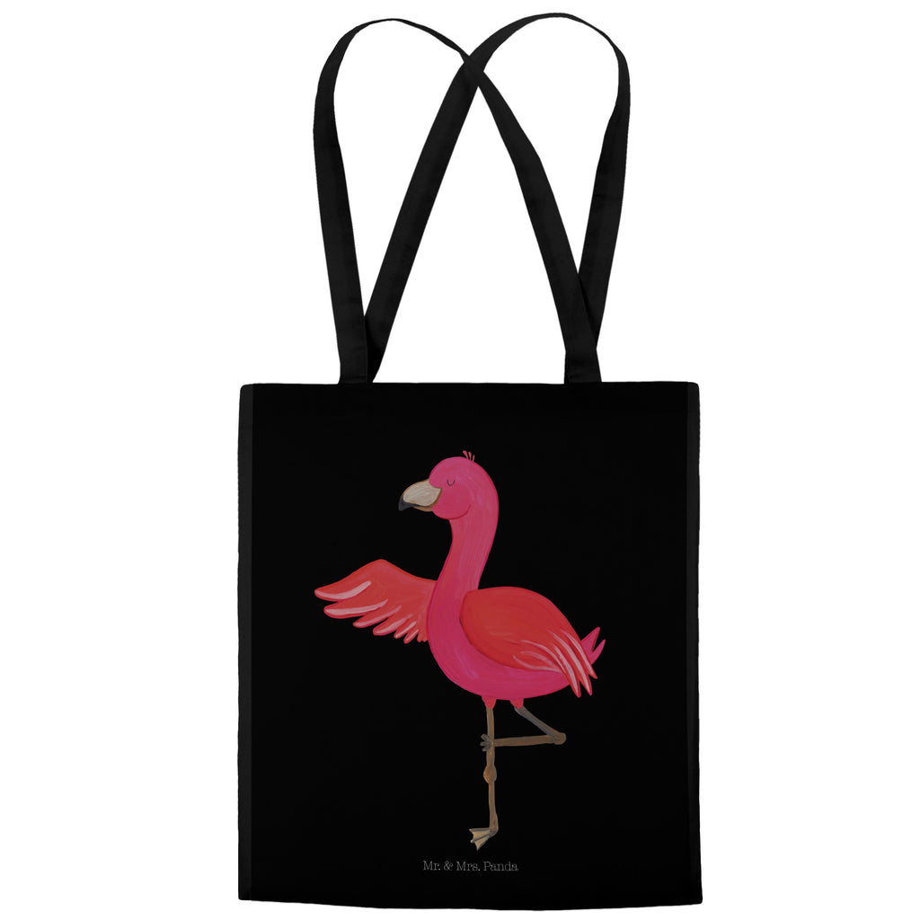 Tragetasche Flamingo Yoga Beuteltasche, Beutel, Einkaufstasche, Jutebeutel, Stoffbeutel, Flamingo, Vogel, Yoga, Namaste, Achtsamkeit, Yoga-Übung, Entspannung, Ärger, Aufregen, Tiefenentspannung