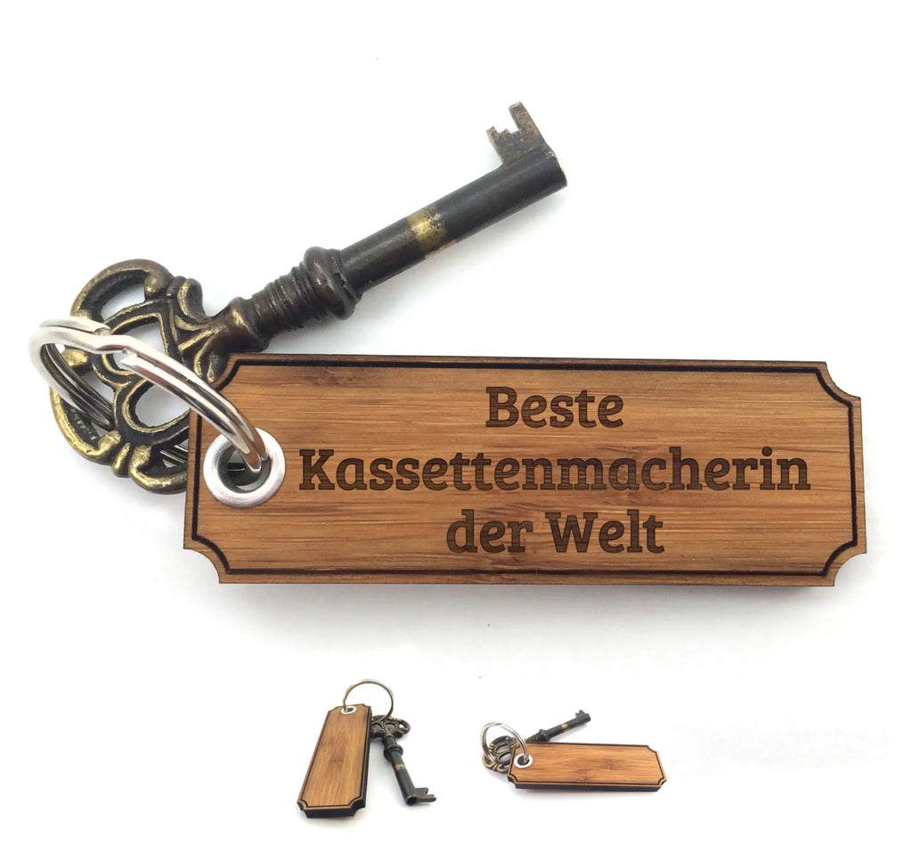 Schlüsselanhänger Classic Gravur Kassettenmacherin Schlüsselanhänger, Anhänger, Taschenanhänger, Glücksbringer, Schlüsselbund, Schlüsselanhänger Holz, Schlüsselanhänger aus Holz, Holz Schlüsselanhänger, Holzschlüsselanhänger, Geschenke, Schenken, Gravur