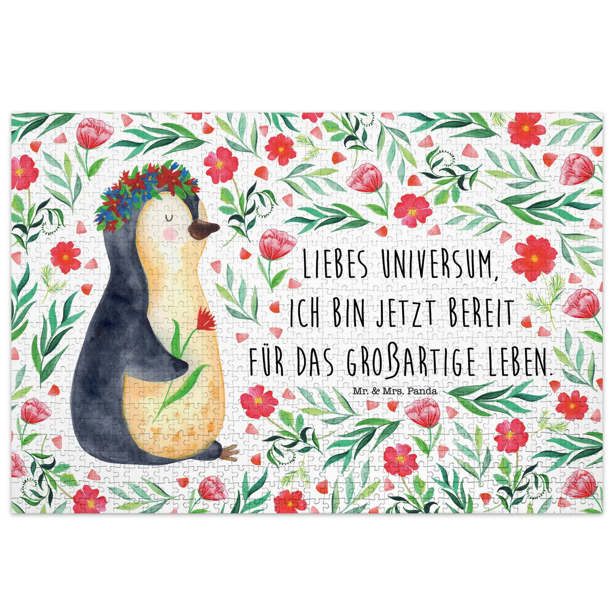 551 Teile Puzzle Pinguin Blumen Puzzlespiel, Puzzle 551, puzzeln, Legespiel, Pinguin, Lebensziele, Universum, Leben, Liebeskummer, Pinguine, Geschenkidee, Blumenkranz, Lebenslust, Wünsche, Ziele, Motivation
