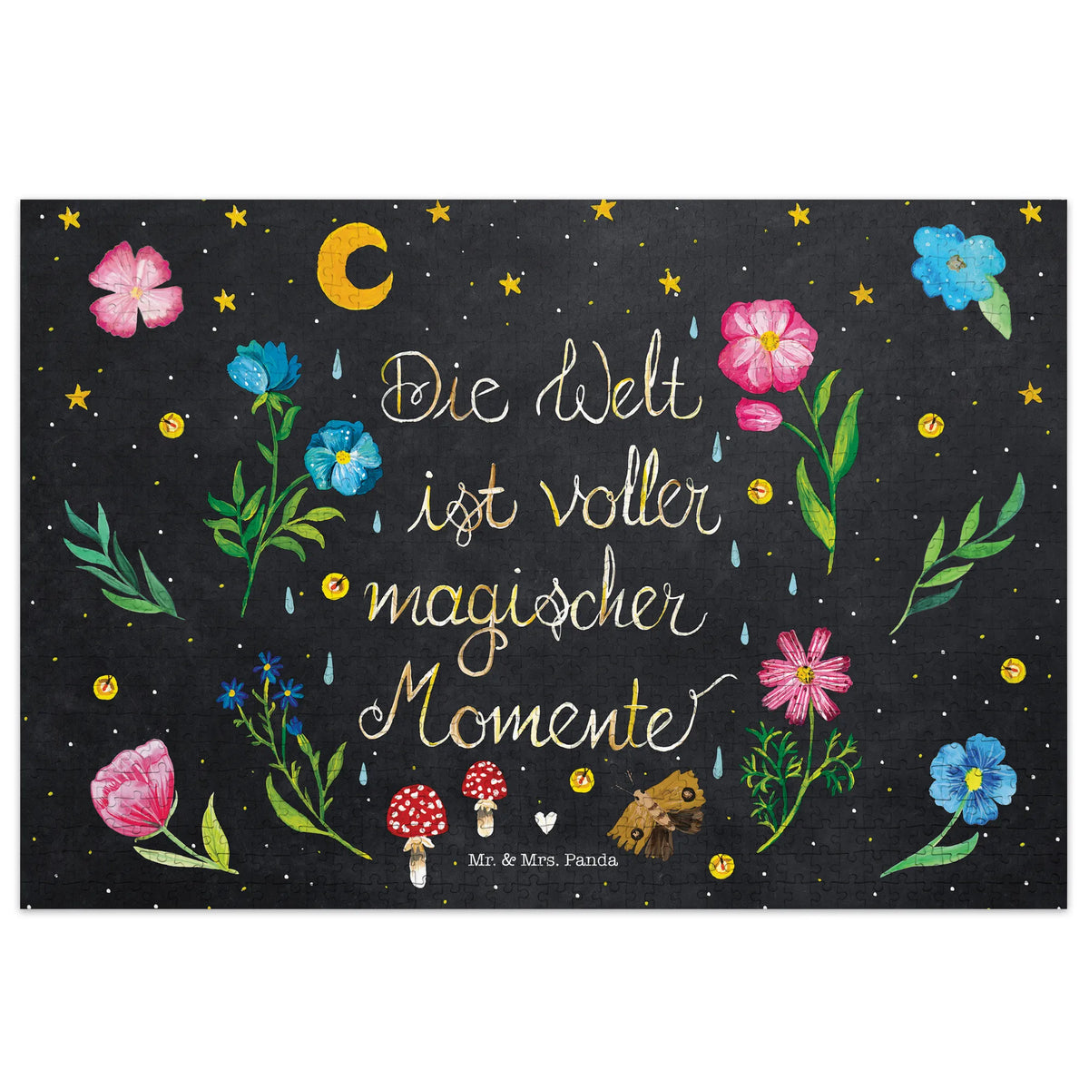 1500 Teile Puzzle Magische Welt Puzzeln, Puzzle 1500, Puzzlespiel, Geduldspiel, Puzzlespaß, Spiel, 1500 Teile Puzzle, Rätsel, Legespiel, Dekoration, Abenteuer, Natur, Outdoor, Blumen Deko, Frühlings Deko, Sommer Deko, positive Botschaft, Naturliebhaber, Magisch, Magische Momente, Spruch Positiv, Motivation, Nacht, Blumen, Schwarz, Spruch schön, Weisheit