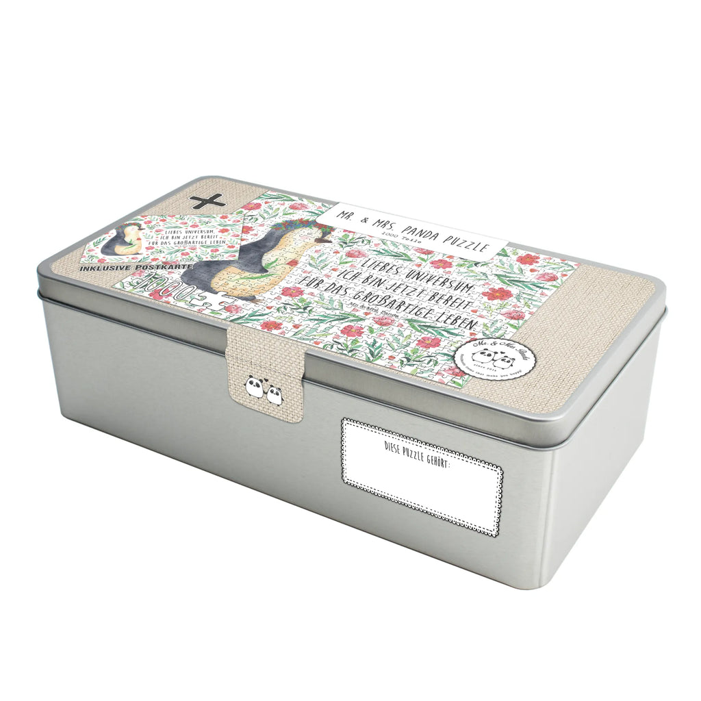 Puzzle 1500 elementów pingwin kwiaty Pinguin