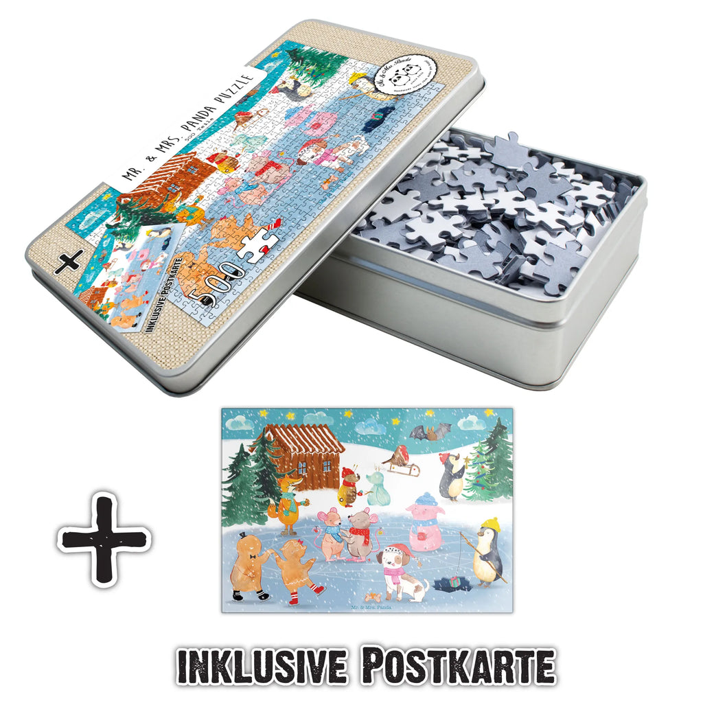 551-częściowe puzzle Zabawa na łyżwach Zima, Boże Narodzenie, dekoracje świąteczne, Mikołaj, Adwent, Wigilia, zimowy motyw
