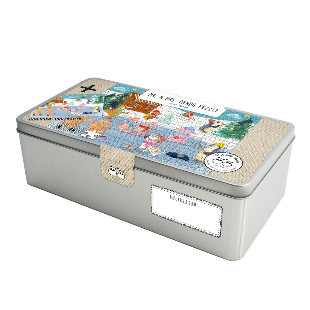 Puzzle 1500 elementów Zabawa na łyżwach Zima, Boże Narodzenie, dekoracje świąteczne, Mikołaj, Adwent, Wigilia, zimowy motyw