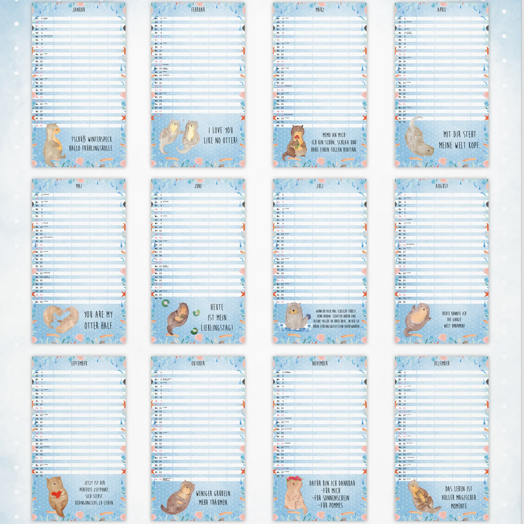 Kalendarz rodzinny 2026 Otter Collection Kuna, wydra, morska wydra