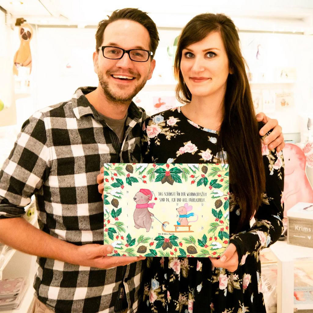  Niedźwiedź i Mysz sanie Zima, Boże Narodzenie, dekoracje świąteczne, Mikołaj, Adwent, Wigilia, zimowy motyw