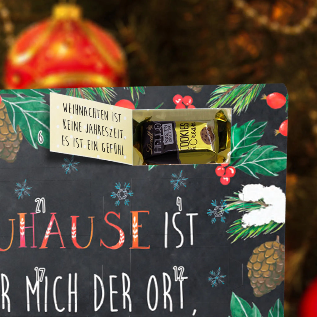 Chocolate advent calendar Gingerbread House Christmas time, snow